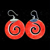 Scroll Design Coral Earrings