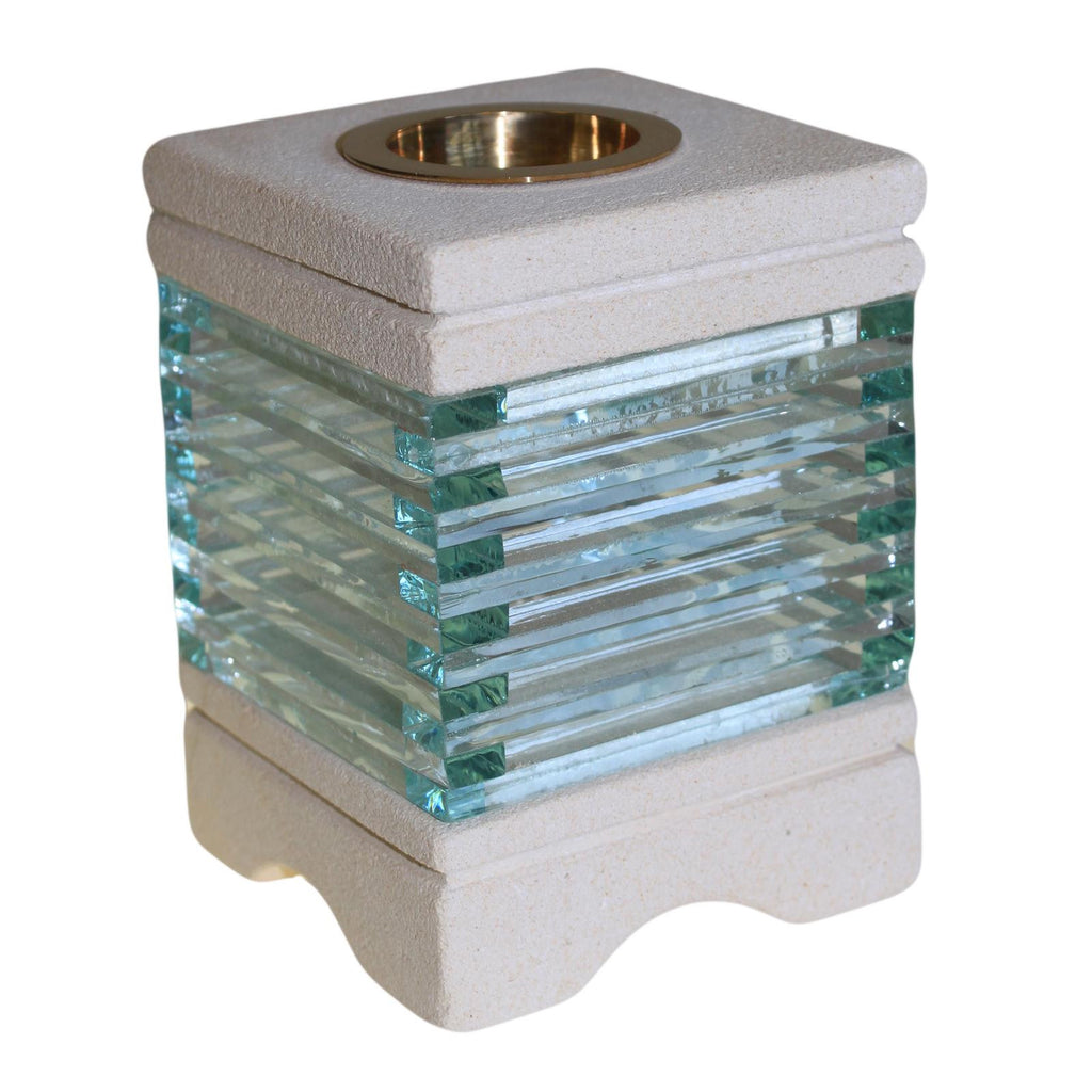 Stone Oil Burner - Square Glass Bricks