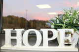 Standing Wooden Words - HOPE - Whitewash