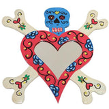 Floral Skull Heart Mirror