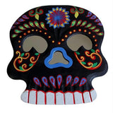 Floral Skull Mirror - Black