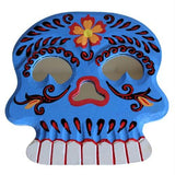 Floral Skull Mirror - Blue