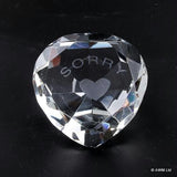 Sorry & Heart Clear Crystal Heart