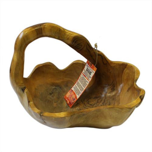 Teak Root - Lrg Back Handle Bowl