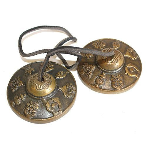 Brass Medium Tingsha - Mazira 8 Lucky Signs