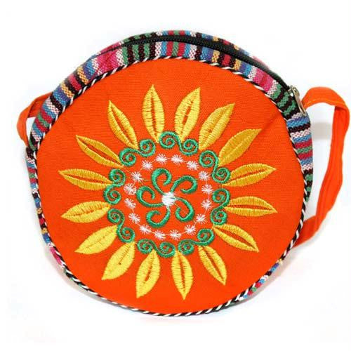 Tibetan Wheel of Life Bag - Orange