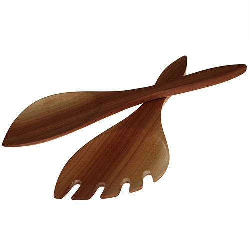 Salad Servers - Racquet Shape - Mahogany