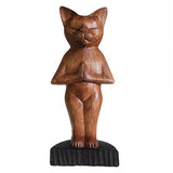 Handcarved Yoga Cats - Standing