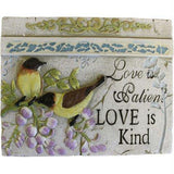 Wise Word Plaque Lrg - Love is Patient