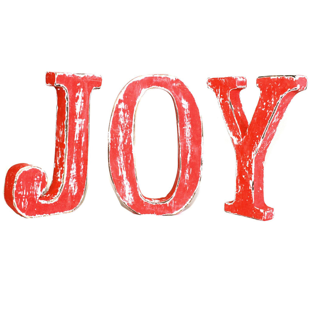 Shabby Chic Letters Red Wash - JOY