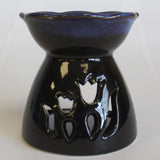 Tulip Design Oil Burner - Black & Blue